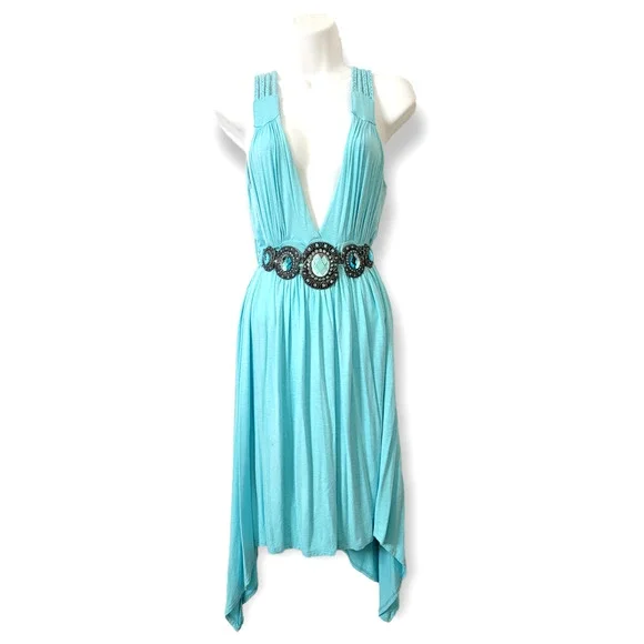 dress for brother engagement Blu Pepper Wavy Trim Empire Waist Sleeveless Midi Dress – Mosaic Clothing  Co main image 0